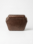 Chocolate Snakeskin Embossed Leather Dara Bag