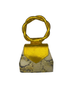Two-Tone Gold and Snakeskin Embossed Leather Sis Eko Mini