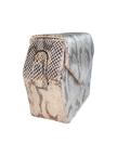 Silver Snakeskin Embossed Leather Dara Bag