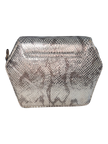 Silver Snakeskin Embossed Leather Dara Bag