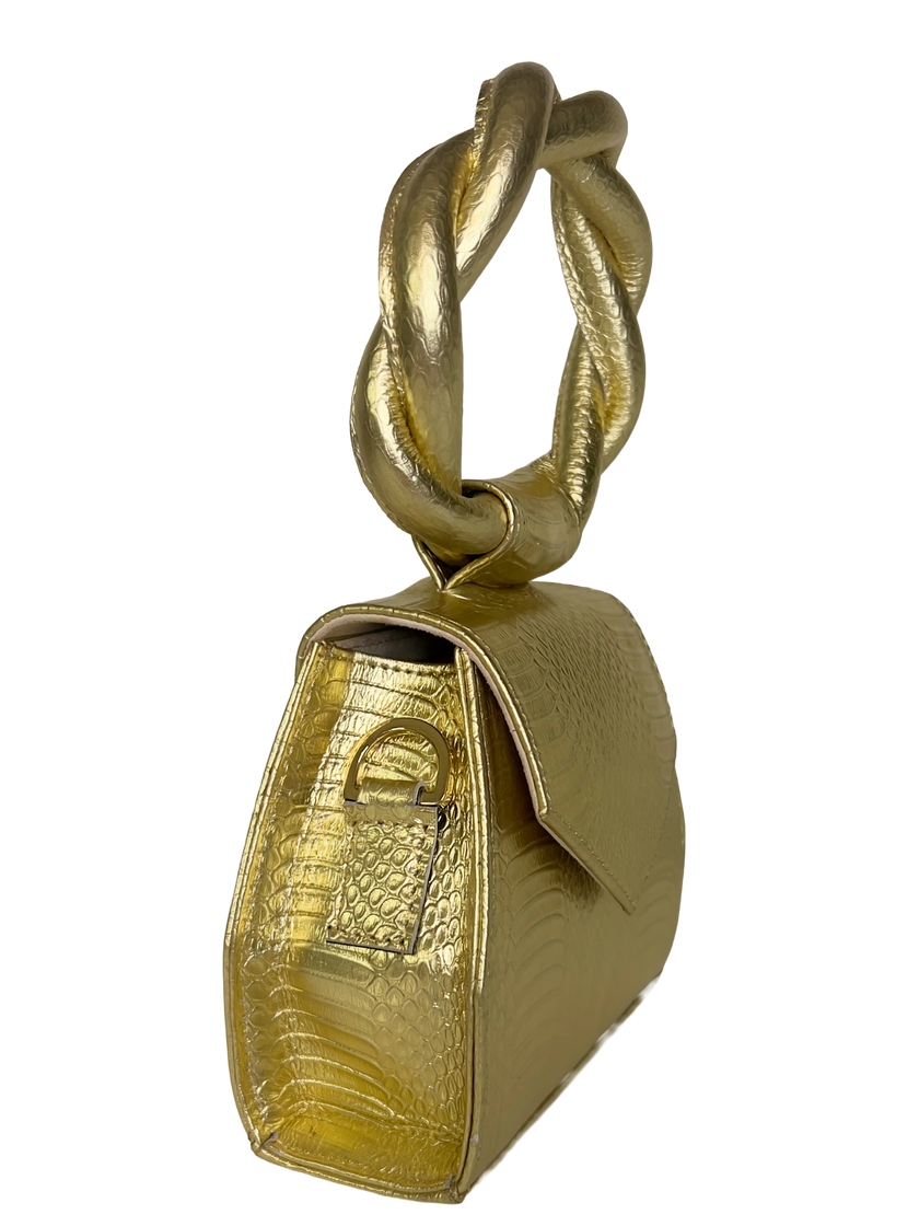 Gold Snake-Embossed Sisi Eko Mini