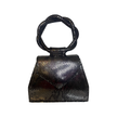 Black Snakeskin Embossed Leather Sisi Eko Bag