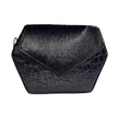 Black Croc Embossed Leather Dara Bag