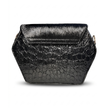 Black Croc Embossed Leather Dara Bag